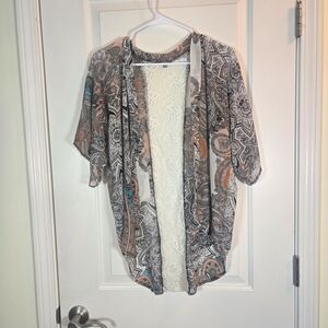 Charlotte Russe Multicolor Paisley Kimono Top